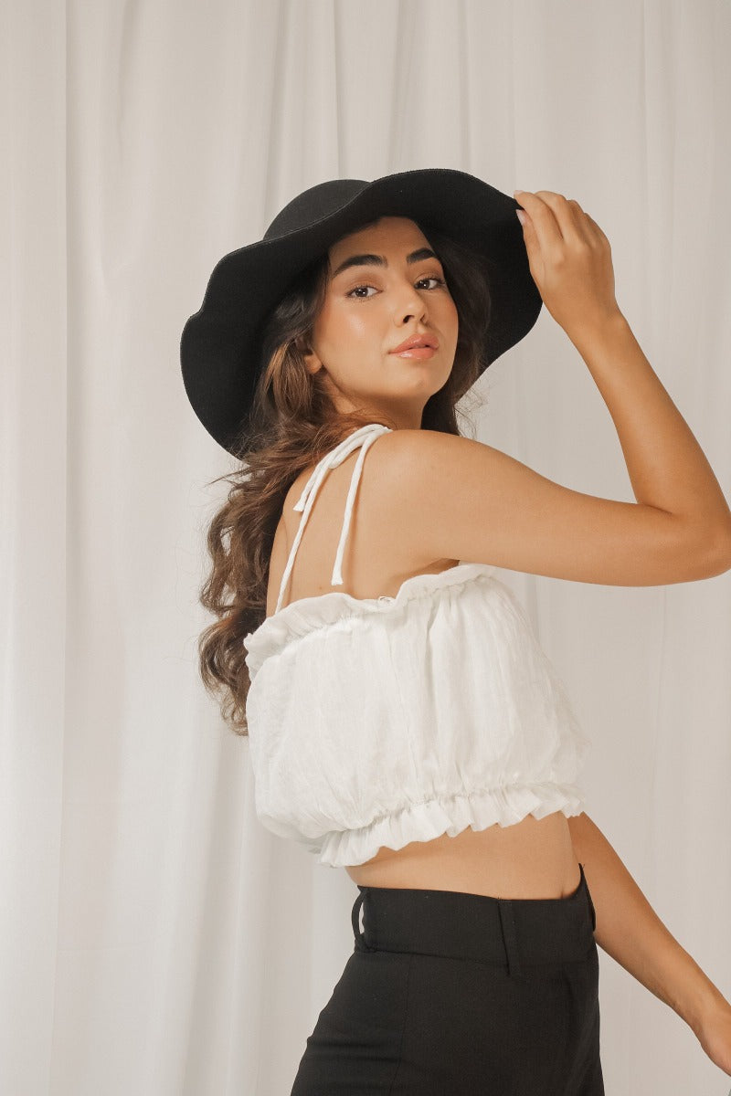 Swan Crop Top Cream